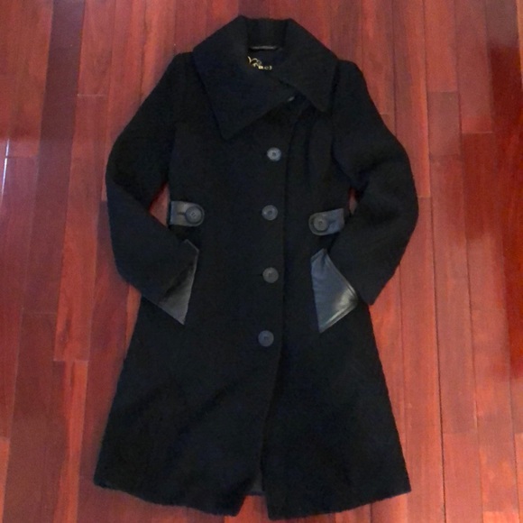 mackage black wool coat